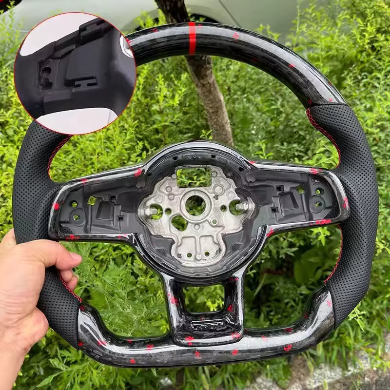 Forged Carbon Fiber Leather Sport Steering Wheel for VW Volkswagen Passat Mk7 GTI 6 7 R Golf 6 7 7 GTI 6 7 R Golf 6 7