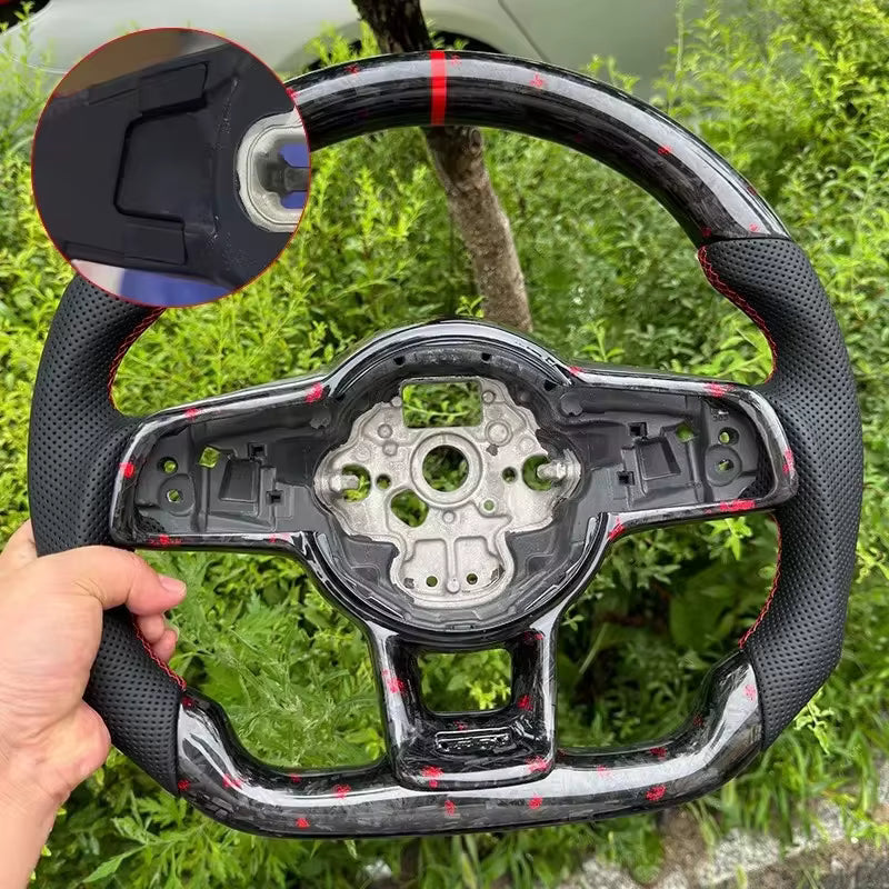 Forged Carbon Fiber Leather Sport Steering Wheel for VW Volkswagen Passat Mk7 GTI 6 7 R Golf 6 7 7 GTI 6 7 R Golf 6 7
