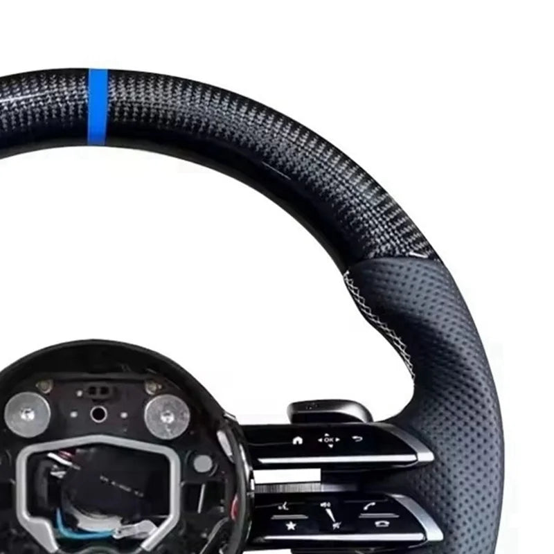 Custom Carbon Fiber Leather Steering Wheel for Mercedes Benz New CLS GLE W213 W238 W205 W222 W463 W167 G63 C Class C63 Sport
