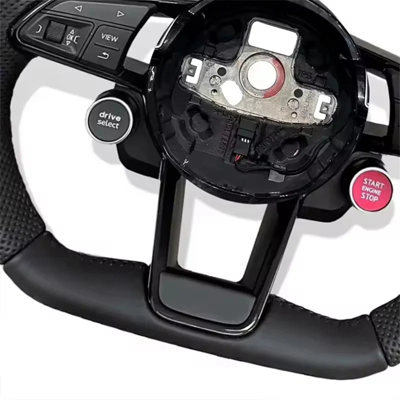 Carbon fiber car steering wheel with start button for Audi