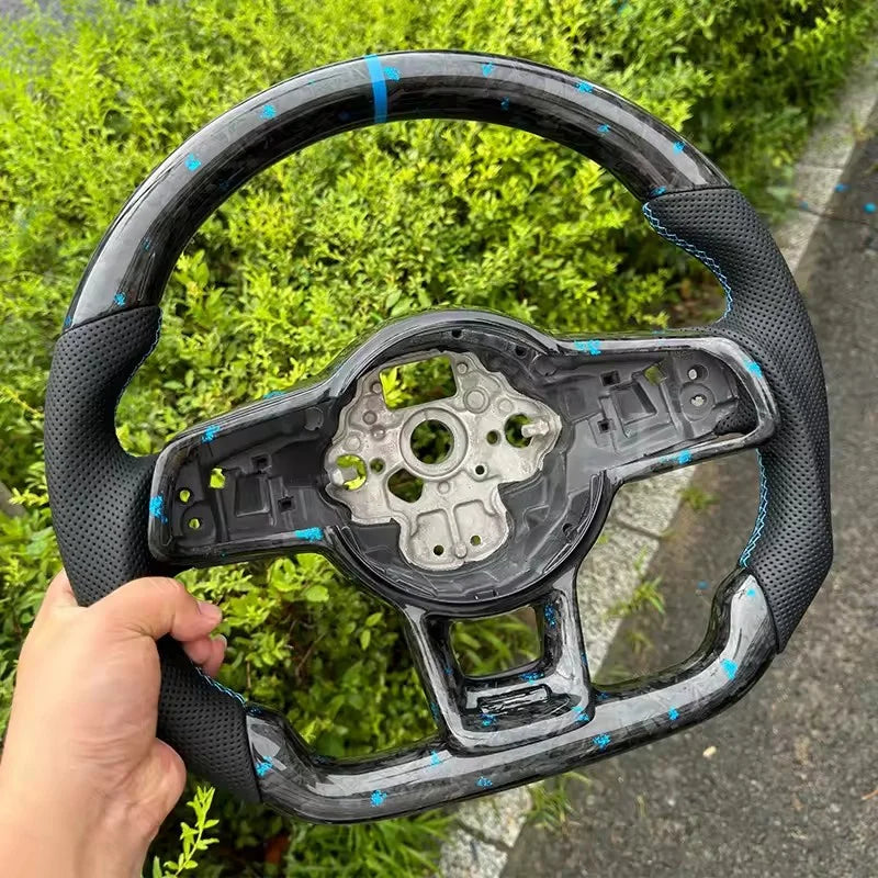 Forged Carbon Fiber Leather Sport Steering Wheel for VW Volkswagen Passat Mk7 GTI 6 7 R Golf 6 7 7 GTI 6 7 R Golf 6 7