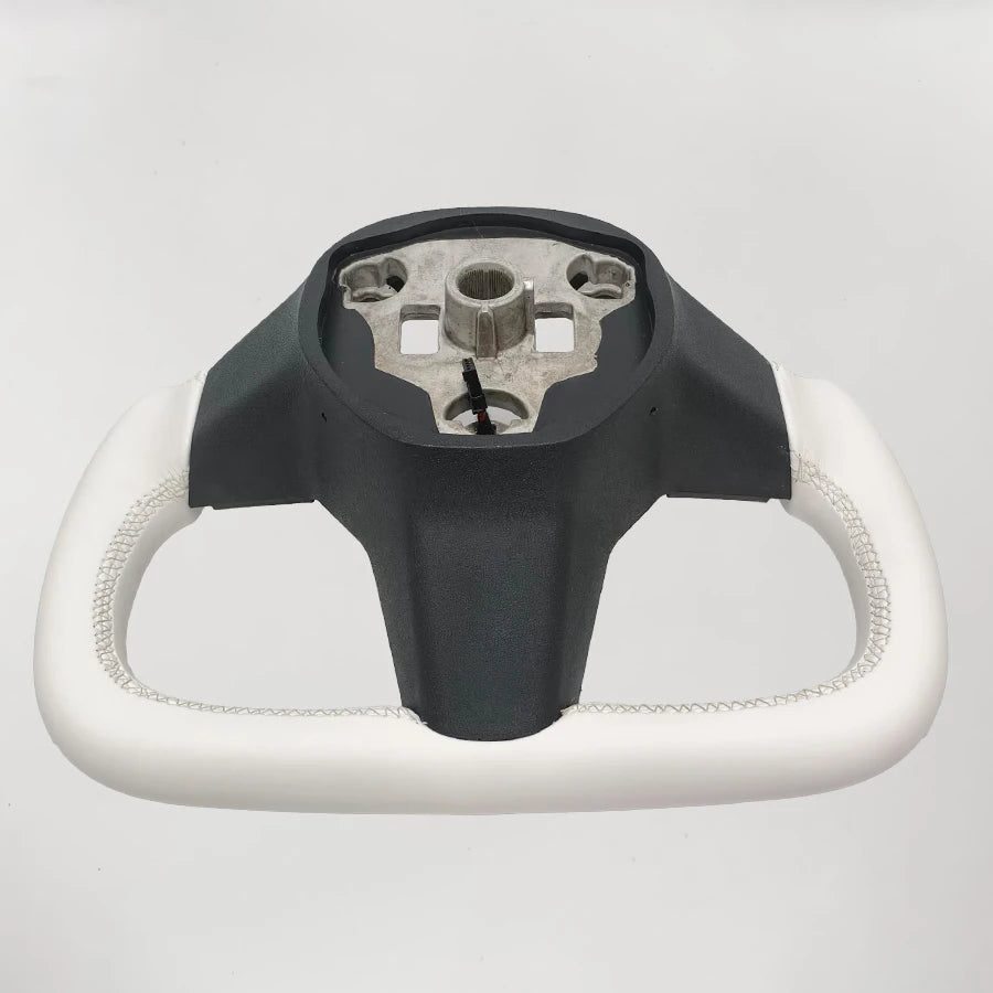 Tesla Model 3 / Model Y Steering Wheel - Heated White Nappa