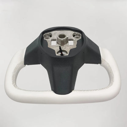 Tesla Model 3 / Model Y Steering Wheel - Heated White Nappa