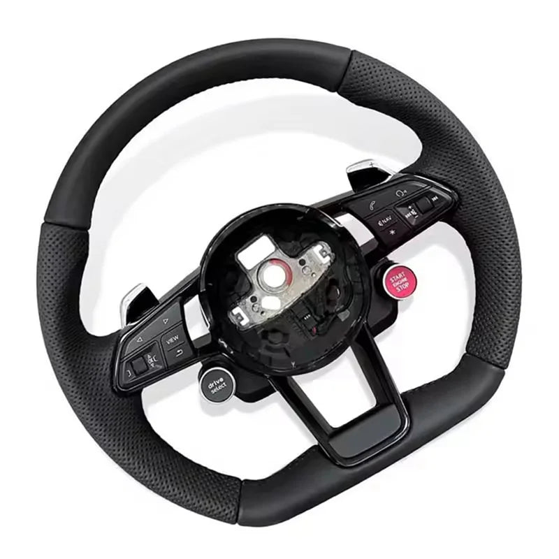 Carbon fiber car steering wheel with start button for Audi