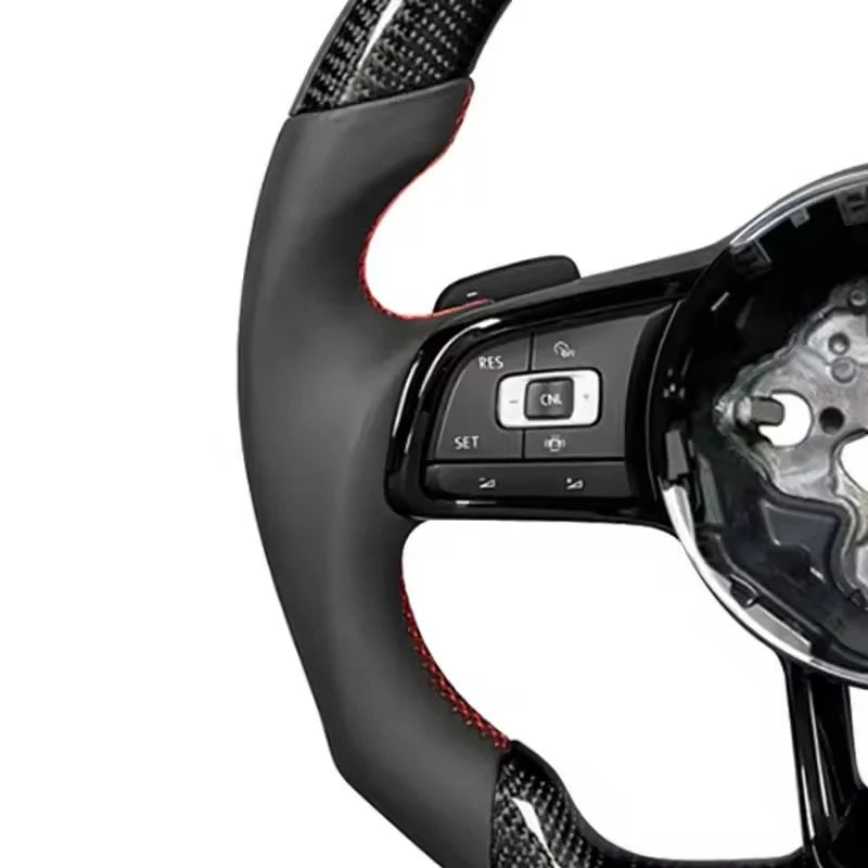 Leather and Carbon Fiber Steering Wheel for Volkswagen VW GTI Polo CC Golf 7 R Passat MK6 GTD MK7 MK5