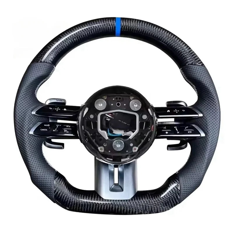 Custom Carbon Fiber Leather Steering Wheel for Mercedes Benz New CLS GLE W213 W238 W205 W222 W463 W167 G63 C Class C63 Sport