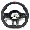 Carbon Fiber Suede Leather Flat Bottom Steering Wheel for BMW 5 6 7 8 Series Upgraded Compatible with 320i M6 M5