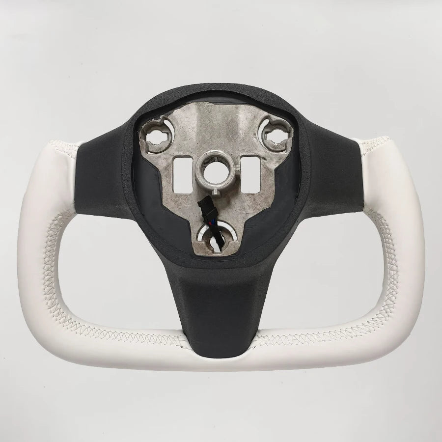 Tesla Model 3 / Model Y Steering Wheel - Heated White Nappa