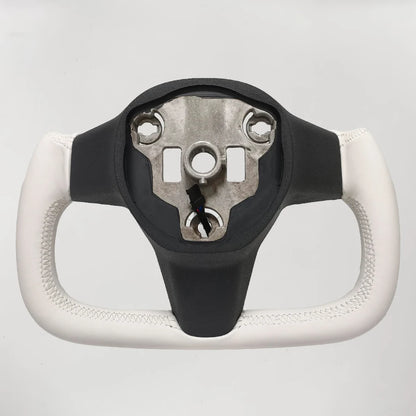 Tesla Model 3 / Model Y Steering Wheel - Heated White Nappa