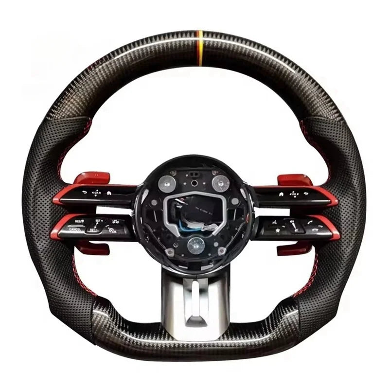 Custom Carbon Fiber Leather Steering Wheel for Mercedes Benz New CLS GLE W213 W238 W205 W222 W463 W167 G63 C Class C63 Sport