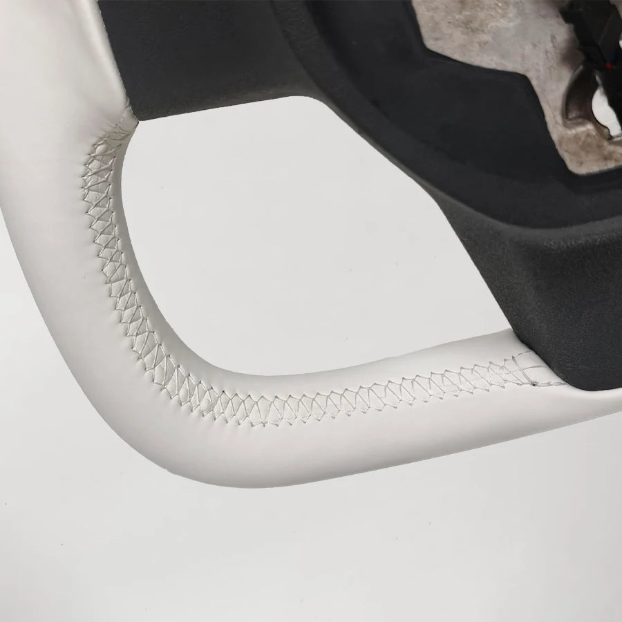 Tesla Model 3 / Model Y Steering Wheel - Heated White Nappa