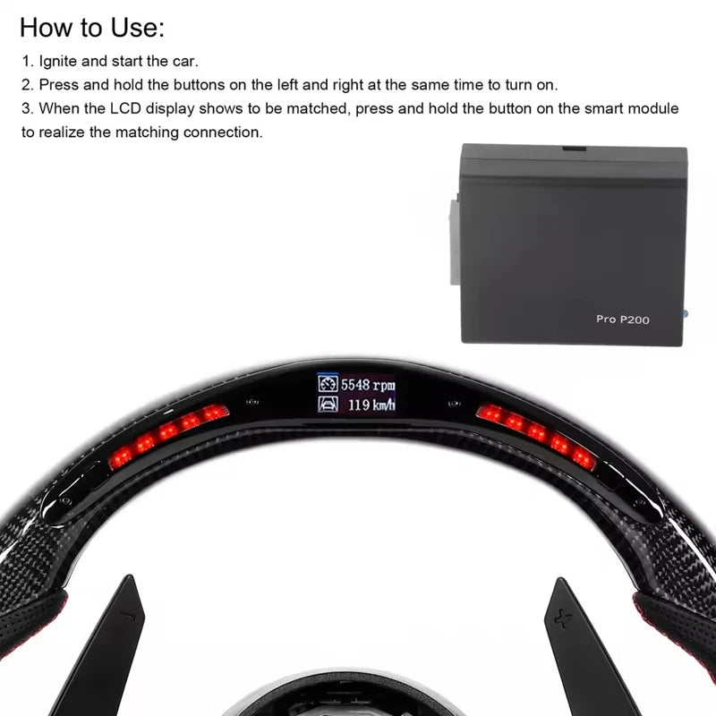 Audi LED carbon fiber steering wheel
