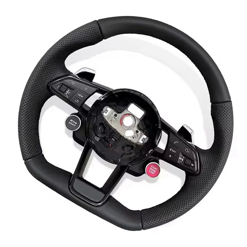 Carbon fiber car steering wheel with start button for Audi