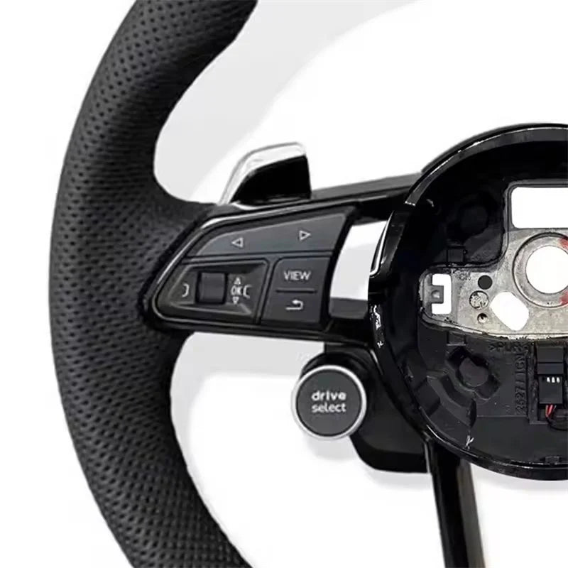 Carbon fiber car steering wheel with start button for Audi