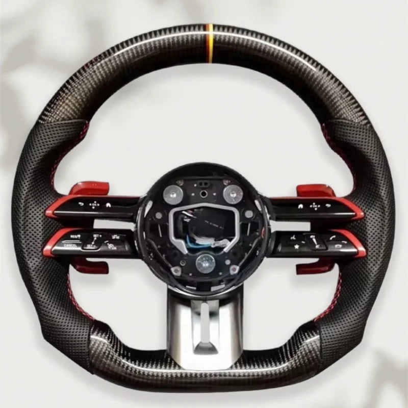 Custom Carbon Fiber Leather Steering Wheel for Mercedes Benz New CLS GLE W213 W238 W205 W222 W463 W167 G63 C Class C63 Sport