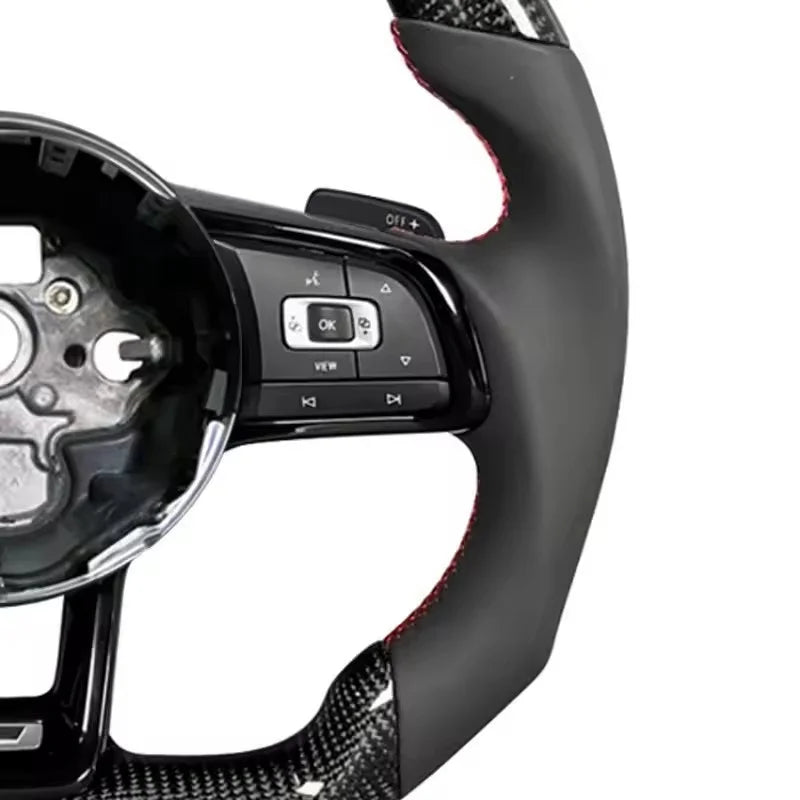 Leather and Carbon Fiber Steering Wheel for Volkswagen VW GTI Polo CC Golf 7 R Passat MK6 GTD MK7 MK5