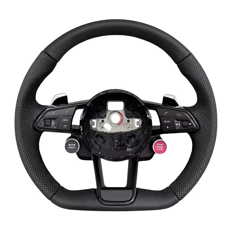 Carbon fiber car steering wheel with start button for Audi