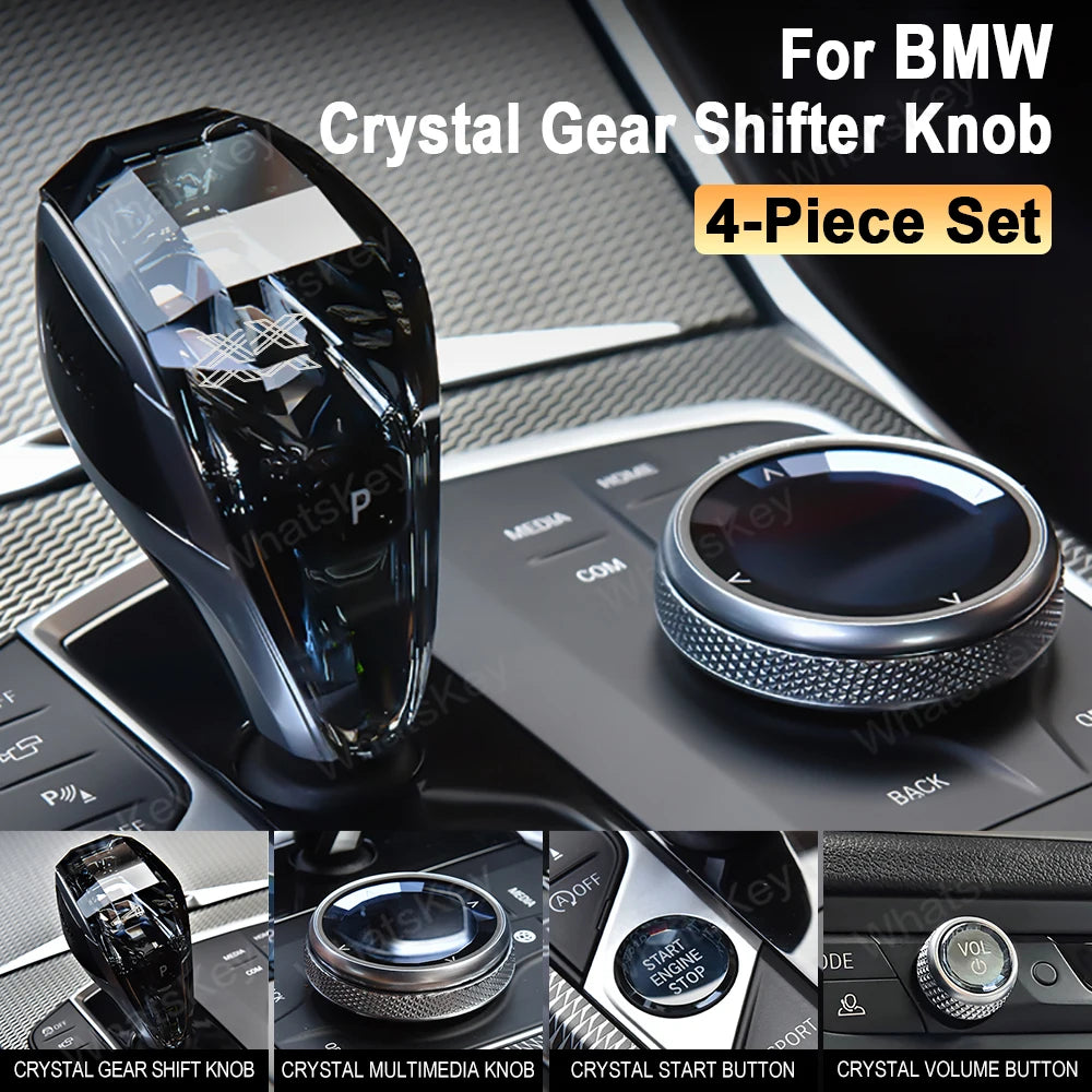Crystal Gear Shift Knob Assembly for BMW, Crystal Automatic Gear Shift Knob