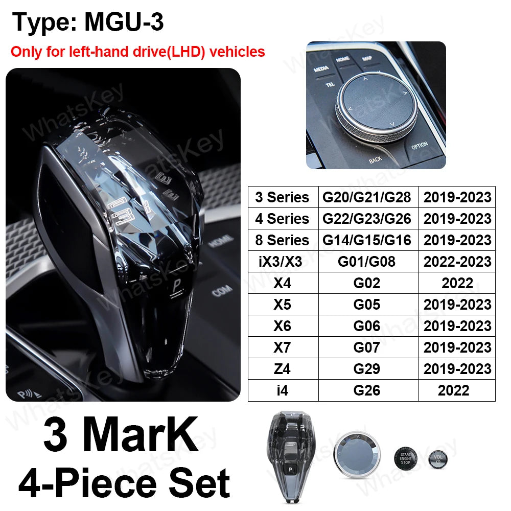 Crystal Gear Shift Knob Assembly for BMW, Crystal Automatic Gear Shift Knob