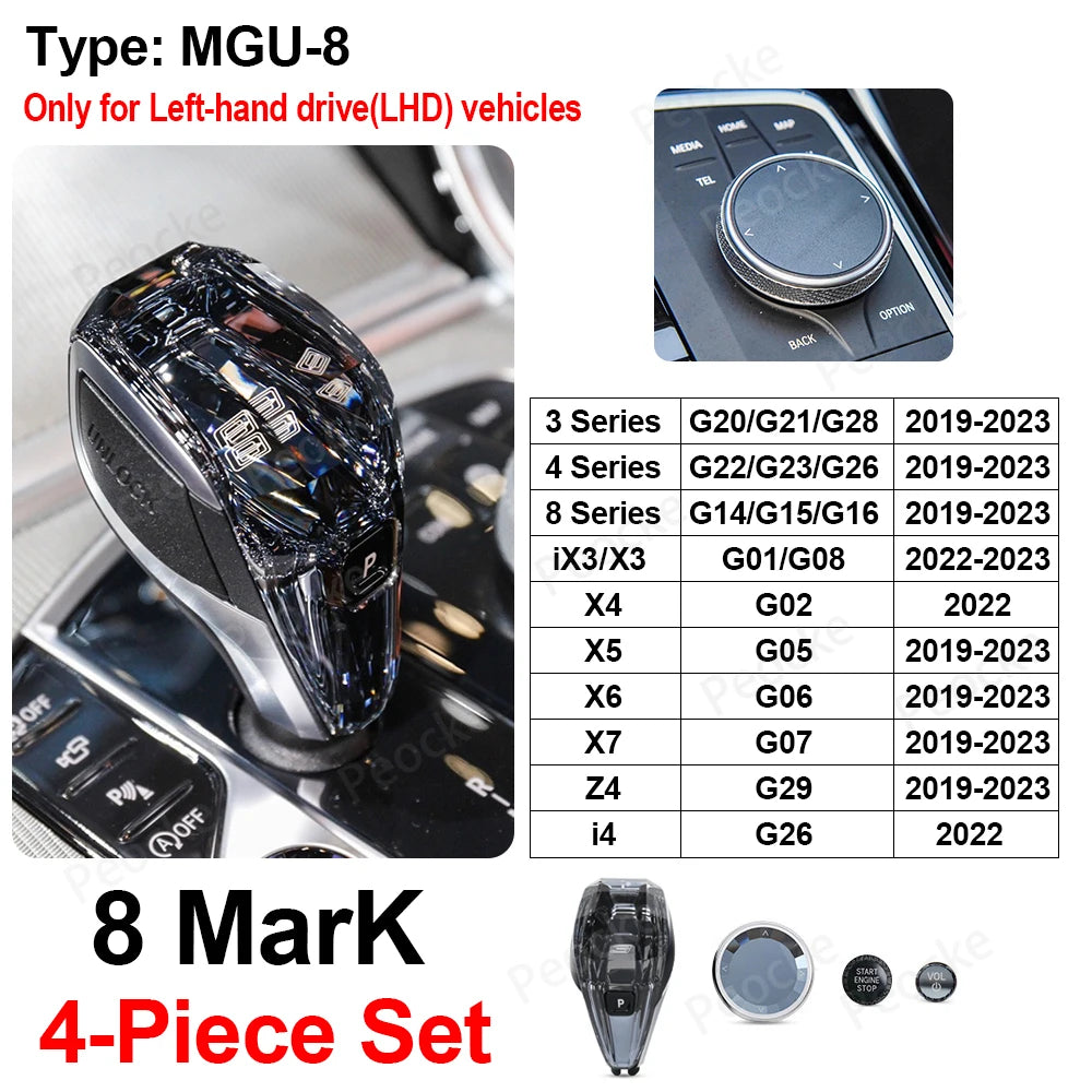 Crystal Gear Shift Knob Assembly for BMW, Crystal Automatic Gear Shift Knob