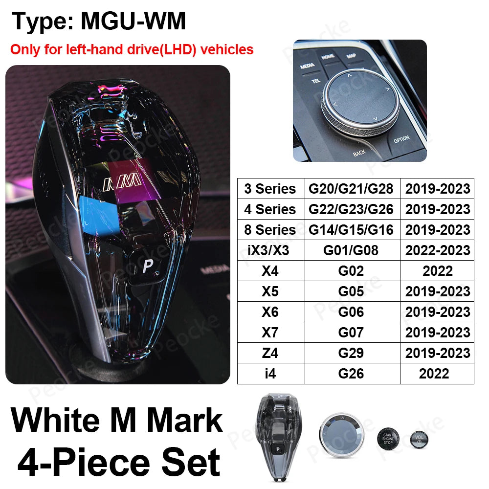 Crystal Gear Shift Knob Assembly for BMW, Crystal Automatic Gear Shift Knob