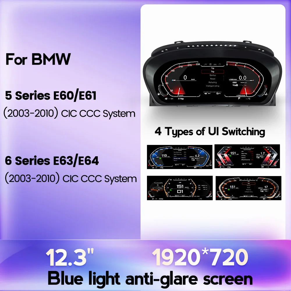 12.3 inch Car Dashboard LCD Screen for BMW 